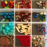 tackle box of beading supplies