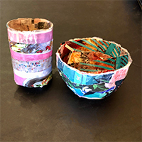 Paper Mache Cup & Bowl