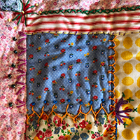 Embroidered quilted square