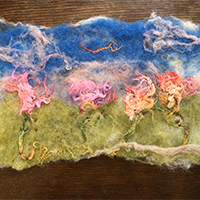 Felted floral scene