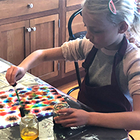 girl exploring tie dye